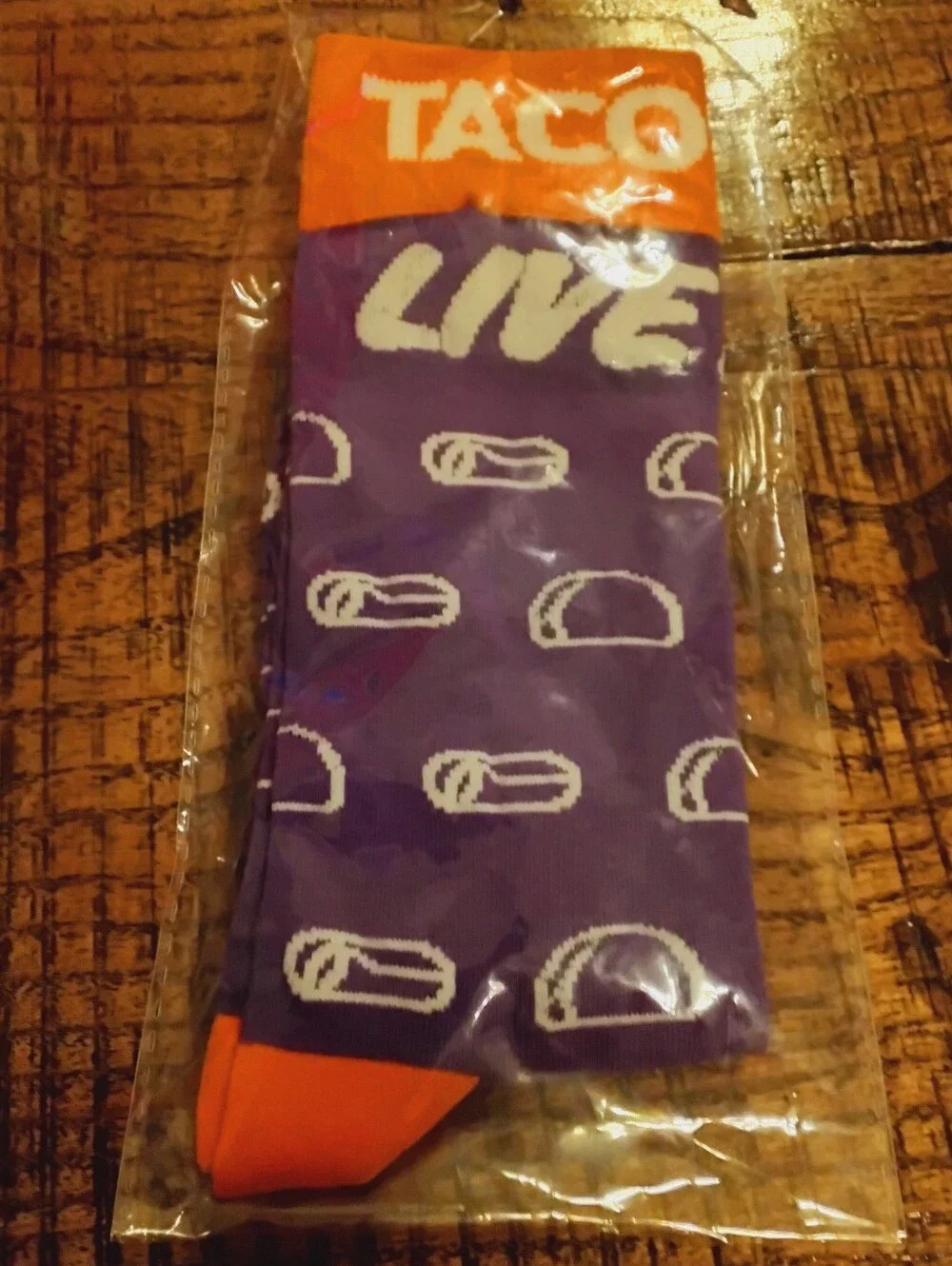 New In Bag - Taco Bell Taco Live Crew Socks Purple Orange